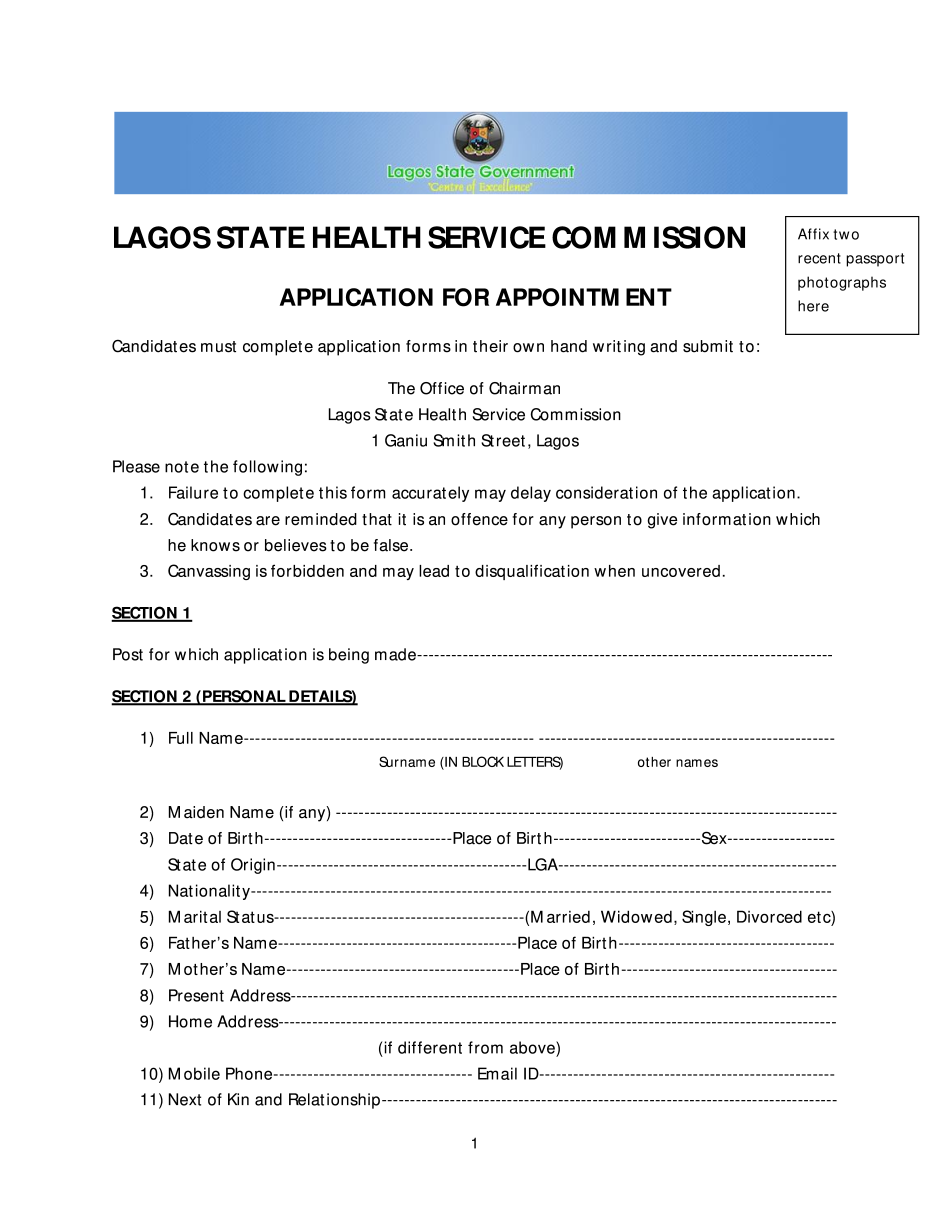 LAGOS STATE HEALTH SERVICE COMMISSION - Healthcare in Lagos Island
